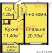 Купити квартиру, Люстдорфская дорога, Одеса, Київський район, 1  кімнатна, 43 кв.м, 1 480 000 грн